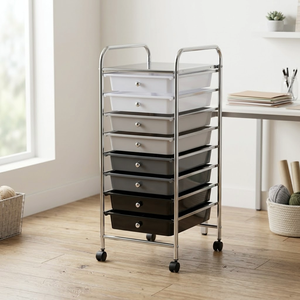 Chariot de rangement en acier tubulaire à 8 tiroirs, organisateur de rangement en plastique, fabricant taïwanais, qualité supérieure, rangement à domicile, bricolage - Product Image 2