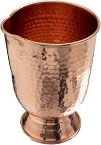 Hammered <b>Copper</b> Tumbler with Footed Base Handcrafted <b>Copper</b> Drinking <b>Cup</b> for Water Beverages - Product Image 5