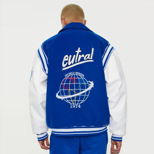 <b>Men's</b> Coated Winter <b>Long</b> Sleeve Baseball Varsity <b>Jacket</b> Wholesale Custom Unique Designs Stand Collar Casual Letterman Plain - Product Image 2