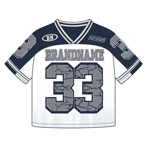 American Vintage Football Baggy Jerseys 2026 France Oversized Knitted Mesh V-Neck Crop Boxy Breathable American Football Jerseys - Product Image 5