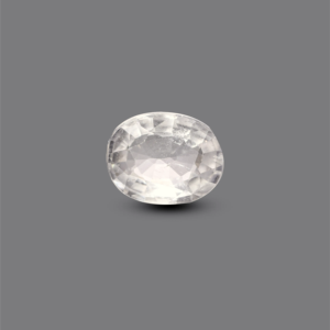 Oval Cabochon Synthetic White Zircon 8.15 Carat Loose Gemstone for Fine Jewelry - Product Image 1