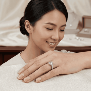 แหวนแต่งงานเพชรธรรมชาติทรงกลม 0.42 กะรัตสำหรับผู้หญิง เงินแท้ 925 เครื่องประดับคุณภาพสูงขายส่ง - Product Image 4