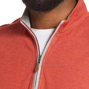 Sudaderas ligeras de diseño personalizado, de color sólido, con media cremallera, de alta calidad, a precio económico, básicas, para hombre. - Product Image 4