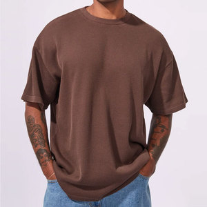 Solid Color ODM Factory Sale Summer Wear <b>Plain</b> Knitted Custom Logo Print Regular Fit Elastic Stretchable Breathable T-Shirt - Product Image 5