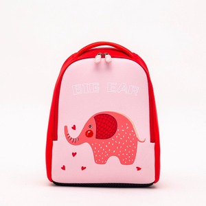 Cartoon cute children’s <b>backpack</b> neoprene kids bag soft air permeable elephant printing - Product Image 1