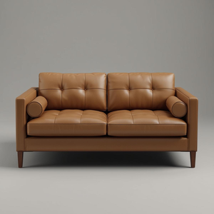 Sofá de Dos Plazas de Cuero Vacuno con Respaldo Acolchado, Muebles Modernos de Alta Gama de Vietnam para Sala de Estar - Product Image 1