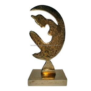 Aluminium Decorative Moon Shape Sculpture With <b>Gold</b> Finished For Home Decoration Metal Sculpture Diwali gift Items - Product Image 2