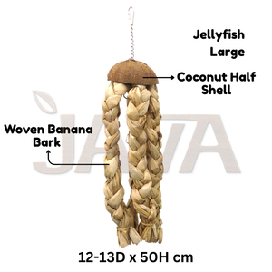 Juguetes Ecológicos para Pájaros de Java, Modelo de Medusa Hecho con Tallo de Plátano y Cáscara de Coco, Hecho en Indonesia - Product Image 2