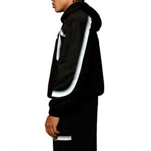 Men's Hooded <b>Black</b> <b>Windbreaker</b> Tracksuit Set Eco-Friendly Quick Dry Nylon Lightweight Training Jacket Pants Custom Sportswear - Product Image 5