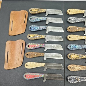 Lote al por mayor de 20 cuchillos de vaquero de acero de Damasco con mangos de madera Pakka, espiga completa, hojas fijas de 7 pulgadas, cuchillo de ranchero - Product Image 6