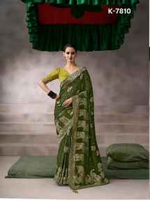 Sari elegante y moderno para mujer, ideal para fiestas y bodas, disponible a precio de mayorista desde India, sari de Bollywood. - Product Image 5