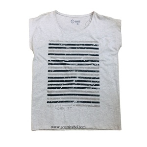 Camiseta de talla grande para mujer, camiseta sin mangas de tela, diseño personalizado informal básico, estampado de rayas sólidas, decoración de logotipo OEM, camisetas OEM - Product Image 1