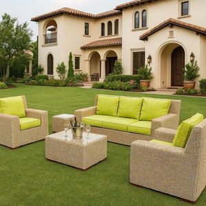 Ensemble de canapés de jardin contemporains avec table basse, mobilier d'extérieur résistant aux intempéries pour la terrasse, la cour et l'hôtellerie - Product Image 3