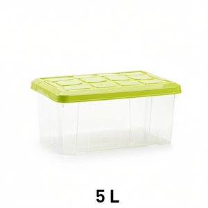 Contenitore di Plastica Trasparente 5L, Scatola Rettangolare Impilabile per Organizzazione Cucina - Product Image 1