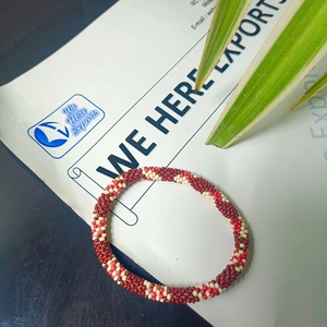 Elegante Pulsera Elástica Hecha a Mano con Perlas de Imitación Rosa y Morado para el Cabello, de Moda Diaria para Mujer - Product Image 3