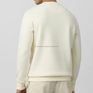 Custom Produire 350g sweat-shirt lavage à l'acide hommes américain col rond avec peluche surdimensionné couleur unie haut à épaules amples - Product Image 6