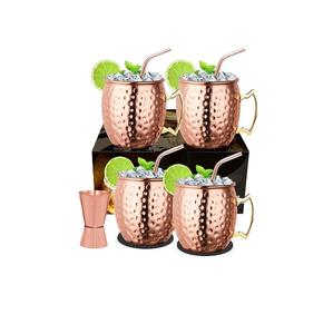 Juego de Tazas de Cobre Martillado a Mano para Moscow Mule, de Acero Inoxidable, en Conjuntos de 2 y 4 Piezas, Hechas a Mano - Product Image 6