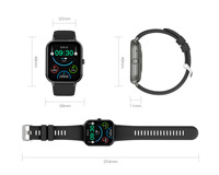 Montre connectée ODM/OEM avec logo, bracelet en silicone vert, écran tactile, 41 mm, résistance à l'eau IP67, tracker d'activité unisexe + WhatsApp