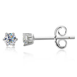 Pendientes Pequeños de Moissanita de 0.50 CT, Plata de Ley 925, Corte Brillante, Regalo de Lujo para Mujer, Aniversario o Compromiso - Product Image 5