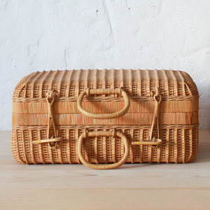 Elegante estuche de almacenamiento de ratán, bolso de viaje para mujer, maletas multiusos, equipaje de mano para salidas. - Product Image 1