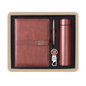 Juego de Regalo Corporativo de 4 Piezas, Cuaderno de Cuero, Bolígrafo, Llavero, Botella de Agua de Acero Inoxidable, Personalizado para Pascua o Graduación - Product Image 1