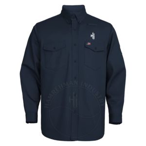 Camisas FR de Manga Larga al por Mayor, Camisa Ignífuga 100% Algodón para Hombre, Logotipo Personalizado, Ropa de Trabajo Reflectante Industrial - Product Image 1