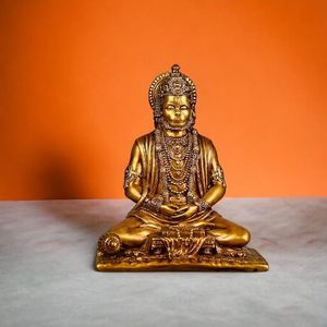 Figura de Resina Hecha a Mano de Hanuman de EOB International, Estatua Tradicional Religiosa para Decoración de Diwali, Escultura de Sobremesa con Acabado Brillante - Product Image 3