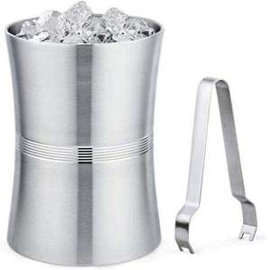 Stainless Steel Ice Bucket With Tongs Round Minimalist Design Rust Resistant Party Cooler ice Bucket - Product Image 1