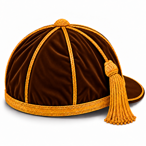 Gorra Ceremonial Formal de Terciopelo Bordada en 3D Personalizada, Estilo Inglés, Borde Dorado Marrón, Nombre y Números del Equipo, 56-58CM, Unisex para Adultos - Product Image 5