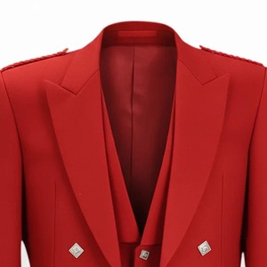 2026 Top Sell Scottish Men's Orange <b>Wool</b> Prince Charlie Kilt Jacket With <b>Vest</b> Wedding Jacket Oem Odm - Product Image 6