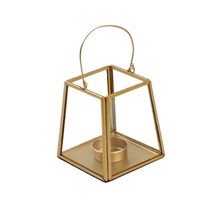 Hot Trending <b>Gold</b> Color Finished Candle <b>Lantern</b> Outdoor Courtyard Modern Elegant Vintage Candle <b>Lanterns</b> Custom Size Shape - Product Image 4