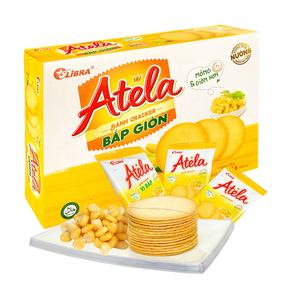 LIBRA 285g Atela <b>Biscuits</b> Crispy Corn Flavor Healthy Baked Sweet Salty Cracker Confectionery From Vietnam Recipe Box Bag Carton - Product Image 2