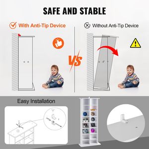 Meuble de rangement DVD moderne à 8 niveaux, support pour 464 CD avec 16 compartiments réglables, stockage de médias protecteur et organisé - Product Image 4
