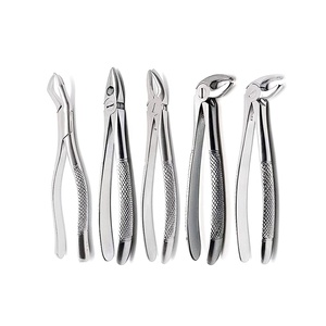Ensemble de forceps d'extraction dentaire en acier inoxydable, poignée moletée manuelle, instruments chirurgicaux de classe I - Product Image 4