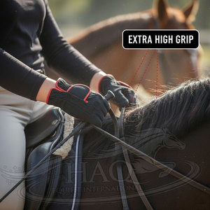 Gants d'équitation d'hiver respirants, compatibles écran tactile, antidérapants, en cuir, doublés polaire chaud - Product Image 6