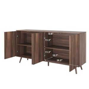 Credenza Lunga a 4 Ante in Legno, Mobile Buffet, Consolle, Bar Caffè, Armadietto Contenitore - Categoria Prodotti - Product Image 5