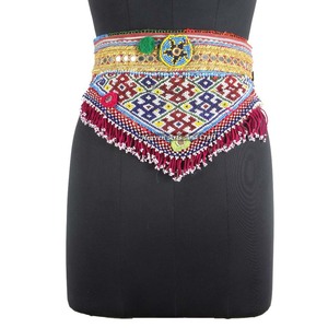 Vintage Belt Belly Dance <b>Bead</b> Afghani Traditional Waist Belt Kuchi Tribal BB042 Old Banjara Real Vintage Handmade Beaded Belts - Product Image 1