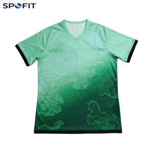 Nouveau maillot de football tendance de qualité supérieure, extensible, design personnalisé, sublimé, confortable, respirant, polyester/nylon, séchage rapide, col rond - Product Image 5