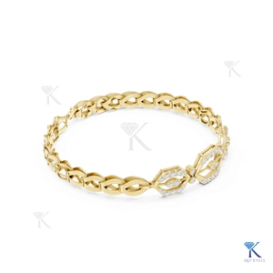 Lab Grown Diamond Geometric Hexagon Station Link <b>Bracelet</b> 14K <b>Solid</b> Gold Fine Unisex Luxury Jewelry Party Gift Manufacturer - Product Image 4