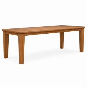 Mesa de Comedor Rectangular de Teca Sólida de Estilo Escandinavo Moderno, Patas Cónicas, Ecológica, Duradera, Impermeable, para 10 Personas, para Hogar, Hotel, Escuela - Product Image 3
