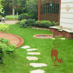 CIFbuy Decorazione da Parete in Metallo Gatto Nero Gotico per Interni ed Esterni, Giardino, Patio, Design Vintage per Halloween e Natale, per Hotel - Product Image 2