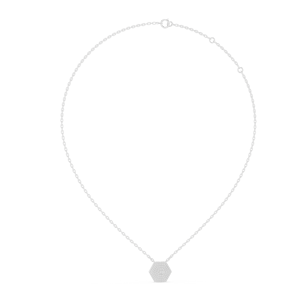 Pendentif Diamant Hexagonal de Laboratoire Taille Brillant VS1 en Or Blanc, Bijou Idéal pour Cérémonie de Mariage - Product Image 4