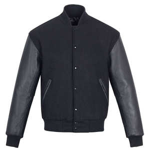 Veste d'hiver pour homme VIBE SEWN, style boutonné, en laine coupe-vent, en cuir tissé, manches longues, best-seller, doublure en laine noire - Product Image 1