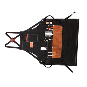 Tablier de coiffure avec poches pour outils, 75 cm x 60 cm, tissu noir, vêtements de travail pour barbier, pour le coiffage en salon - Product Image 5