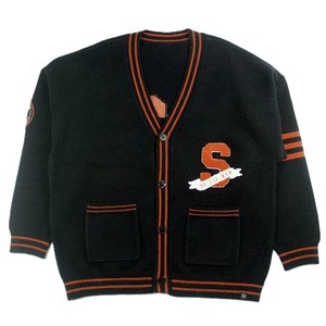 Cardigan décontracté épais pour femme en coton/acrylique à col rond et motif géométrique, anti-rétrécissement et anti-plis, collection automne-hiver - Product Image 1