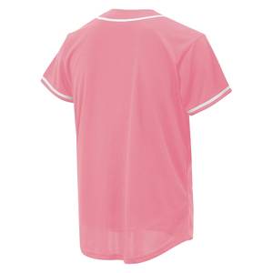 เสื้อเบสบอลสีชมพู คอวี แขนสั้น ระบายเหงื่อได้ดี สำหรับผู้ใหญ่ ทั้งชายและหญิง ผ้าตาข่ายโพลีเอสเตอร์ ติดกระดุม ทรงปกติ - Product Image 6
