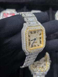 Reloj de pulsera mecánico automático para hombre, edición limitada con números romanos, de acero inoxidable, 16 mm, cuadrado, estilo hip hop de lujo con moissanita - Product Image 2