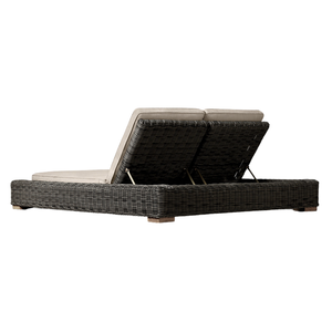Signature Collection Hotel The Langham Luxury Outdoor Sun Lounger Synthetic Rattan With Cushion Adjustable <b>Backrest</b> Modern - Product Image 5