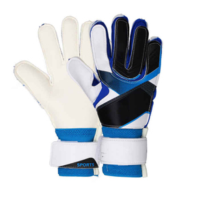 Guantes de Portero de Fútbol Blancos de Cuero PU Antideslizantes Transpirables con Protección para los Dedos Correa de Muñeca Ajustable Equipo Deportivo Unisex - Product Image 3