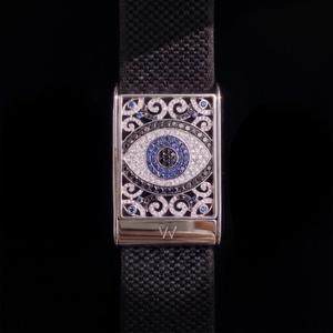 Blue Evil Eye <b>Silver</b> Metal Moissanite Tracker Case Luxury Sparkling Stone Protective Wearable Cover Style <b>silver</b> moissanite case - Product Image 3